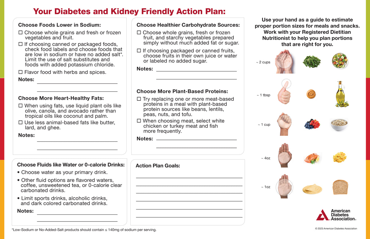 The Diabetes Placemat: Kidney-Friendly Meal Planner (25Pkg)
