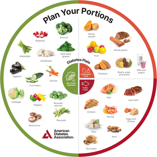 Diabetes Plate Method Portion Wheels (English) (25/Pkg)