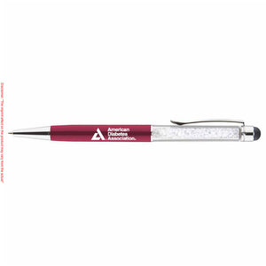 American Diabetes Association Shimmer Stylus Ballpoint Pen, Red