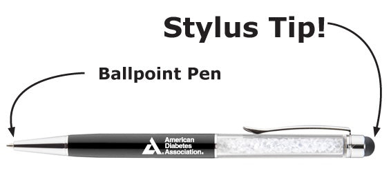 Shimmer Stylus Ballpoint Pen- Black