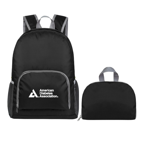 Nylon Foldable Backpack Black