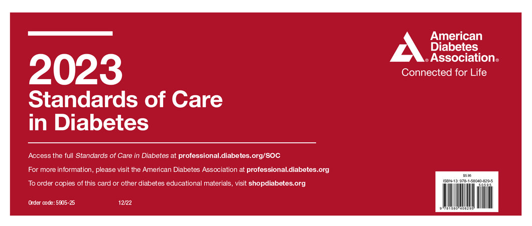 2023 Standards of Care in Diabetes Pocket Chart