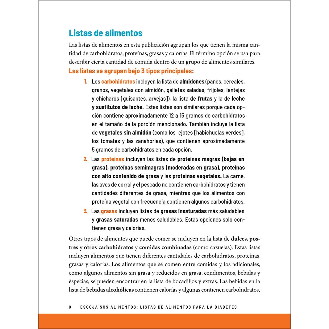 Choose Your Foods: Food Lists for Diabetes (Spanish), 5th Edition - Escoja Sus Alimentos: Listas de Alimentos para la Diabetes