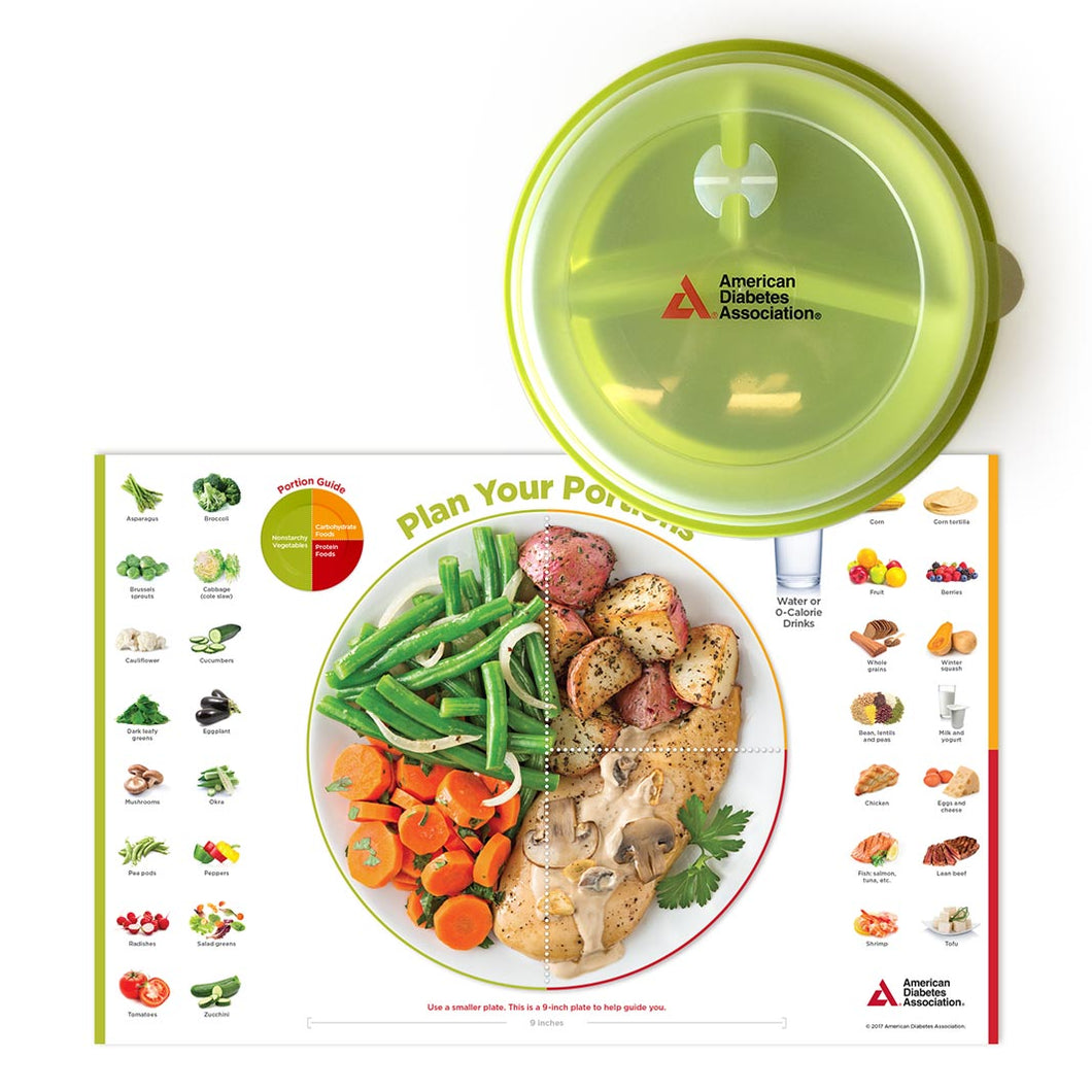 SET: Diabetes Placemat Sample Pack & ADA Portion Control Plate