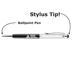 American Diabetes Association Shimmer Stylus Ballpoint Pen, Black