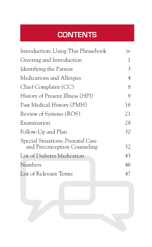 Spanish Diabetes Phrasebook