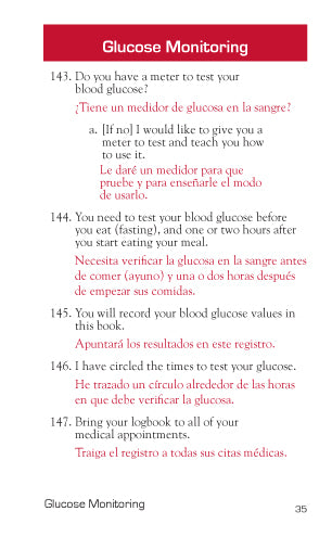 Spanish Diabetes Phrasebook