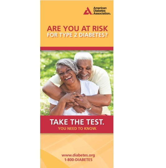 Diabetes Risk Test Brochures: 2016 Version (Bilingual) (50/Pkg)