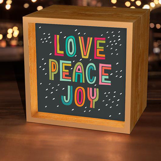 Light Box Art: Love, Peace, Joy